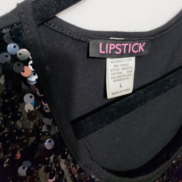 Sequin Semi Sheer Front* Tank Top *Sz L* - Picture 3 of 7